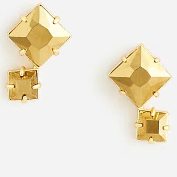 J. Crew Jewelry - J. Crew Gold square earrings, NWT